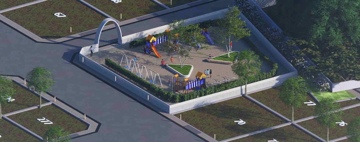 Radiance Highlands – children's play area among the plots (artist's impression)